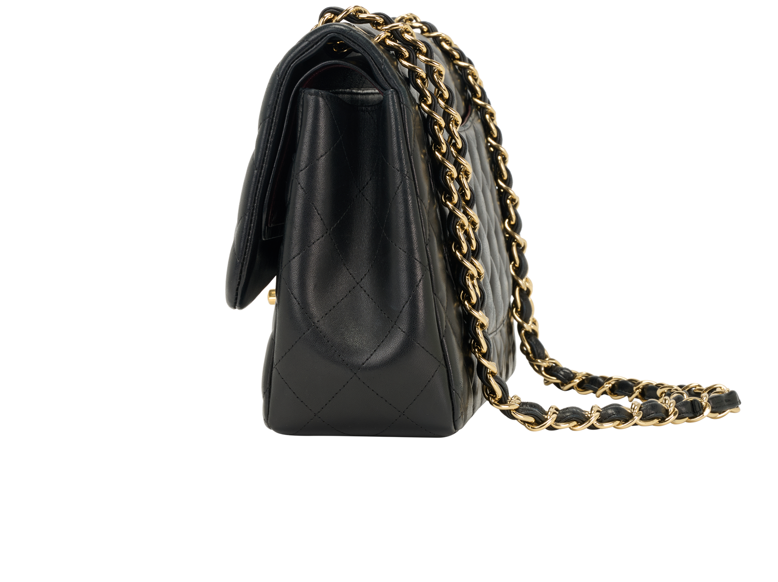 Jumbo Classic Double Flap, &pound;4,900, Handbags, Black, Lambskin Leather, Bottom view